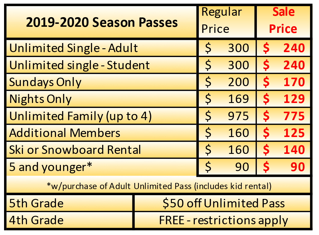 Season Pass For Skiing, Snowboarding, Snow Tubing. | Seven Oaks Rec