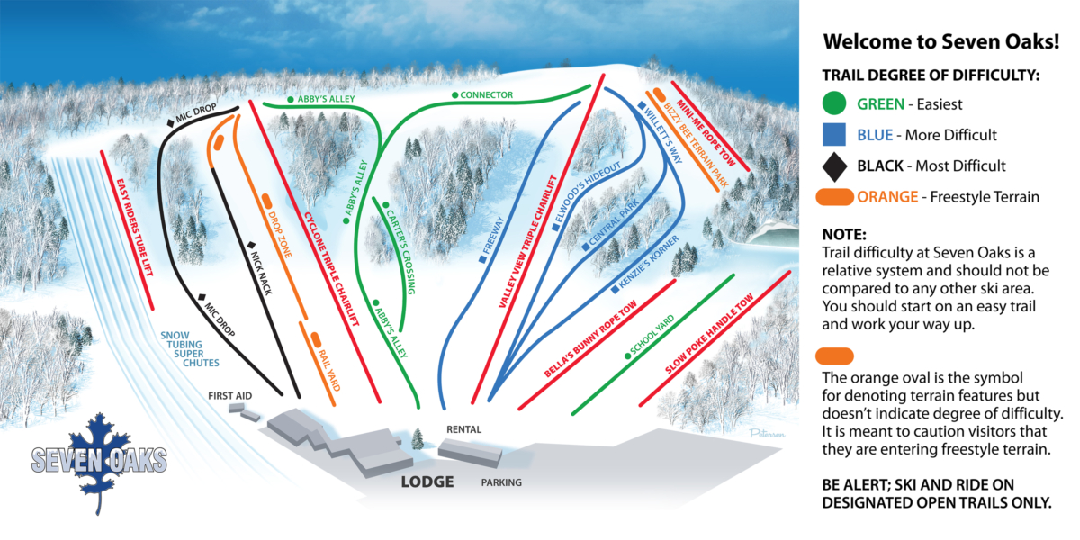 Ski our slopes with ski lifts in Boone, Iowa. Seven Oaks Rec